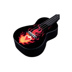 Korala PUC-30-010 ukulele koncertowe,black w.flame